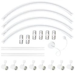 QAZQA Deckenstrahler|Aufbaustrahler*Modernes Schienensystem mit 8 Strahlern weiß 1-phasig oval 200cm - Iconic Jeana