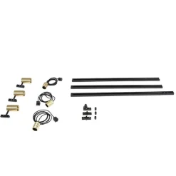 QAZQA Deckenstrahler|Aufbaustrahler*Modernes Schienensystem mit 3 Strahlern und 3 Pendeln Gold 1-phasig - Iconic Cavalux Jeana