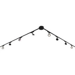 QAZQA Led-Strahler|Deckenstrahler*Modernes Schienensystem mit 8 schwarzen Strahlern 1-phasig - Magnetic Lance