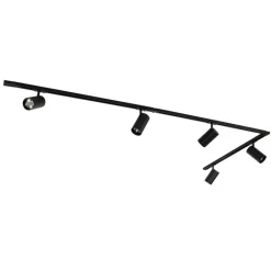 QAZQA Schlafzimmerlampen|Küchenlampen*Modernes Schienensystem mit 5 Strahlern Schwarz 1-Phasen GU10 70mm - Iconic Jeana Luxe