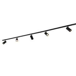 QAZQA Schlafzimmerlampen|Küchenlampen*Modernes Schienensystem mit 5 Strahlern Schwarz 1-Phasen GU10 70mm - Iconic Jeana Luxe