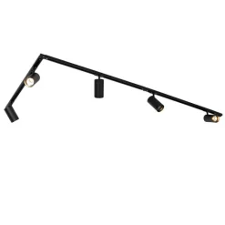 QAZQA Schlafzimmerlampen|Küchenlampen*Modernes Schienensystem mit 5 Strahlern Schwarz 1-Phasen GU10 70mm - Iconic Jeana Luxe