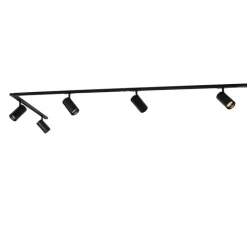 QAZQA Schlafzimmerlampen|Küchenlampen*Modernes Schienensystem mit 5 Strahlern Schwarz 1-Phasen GU10 70mm - Iconic Jeana Luxe
