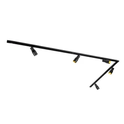 QAZQA Deckenstrahler|Aufbaustrahler*Modernes Schienensystem mit 5 Strahlern schwarz 1-phasig - Iconic Kohua