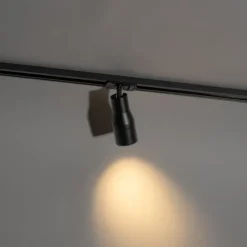 QAZQA Deckenstrahler|Aufbaustrahler*Modernes Schienensystem mit 5 Strahlern schwarz 1-phasig - Iconic Kohua