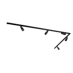 QAZQA Deckenstrahler|Aufbaustrahler*Modernes Schienensystem mit 5 Strahlern schwarz 1-phasig - Iconic Kohua