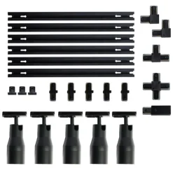 QAZQA Deckenstrahler|Aufbaustrahler*Modernes Schienensystem mit 5 Strahlern schwarz 1-phasig - Iconic Kohua