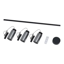 QAZQA Küchenlampen|Led-Strahler*Modernes Schienensystem mit 3 schwarzen Pendelleuchten 1-phasig - Magnetic Vance