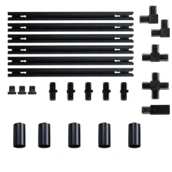 QAZQA Deckenstrahler|Aufbaustrahler*Modernes Schienensystem mit 5 schwarzen Strahlern 1-phasig GU10 50mm - Iconic Ruby