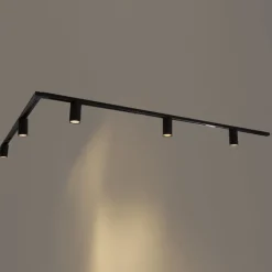 QAZQA Deckenstrahler|Aufbaustrahler*Modernes Schienensystem mit 5 schwarzen Strahlern 1-phasig GU10 50mm - Iconic Ruby