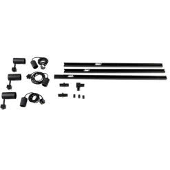 QAZQA Schlafzimmerlampen|Küchenlampen*Modernes Schienensystem mit 3 Strahlern und 3 Pendelleuchten schwarz 1-phasig - Iconic Cavalux Jeana