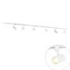 QAZQA Deckenstrahler|Aufbaustrahler*Modernes Schienensystem mit 6 weißen Strahlern 1-phasig 200cm - Iconic Jeana