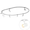 QAZQA Deckenstrahler|Aufbaustrahler*Modernes Schienensystem mit 6 Strahlern weiß 1-phasig oval 100cm - Iconic Jeana