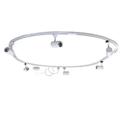 QAZQA Deckenstrahler|Aufbaustrahler*Modernes Schienensystem mit 6 Strahlern weiß 1-phasig oval 100cm - Iconic Jeana