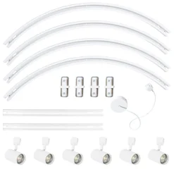 QAZQA Deckenstrahler|Aufbaustrahler*Modernes Schienensystem mit 6 Strahlern weiß 1-phasig oval 100cm - Iconic Jeana