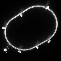 QAZQA Deckenstrahler|Aufbaustrahler*Modernes Schienensystem mit 6 Strahlern weiß 1-phasig oval 100cm - Iconic Jeana