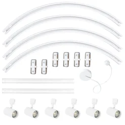 QAZQA Deckenstrahler|Aufbaustrahler*Modernes Schienensystem mit 6 Strahlern weiß 1-phasig oval 100cm - Iconic Jeana