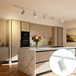 QAZQA Led-Strahler|Deckenstrahler*Modernes Schienensystem mit 5 Strahlern Weiß 1-phasig - Iconic Mark