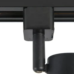 QAZQA Deckenstrahler|Aufbaustrahler*Modernes Schienensystem mit 4 schwarzen Strahlern 1-phasig rund - Iconic Jeana