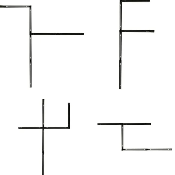 QAZQA Deckenstrahler|Aufbaustrahler*Modernes Schienensystem mit 5 Strahlern Schwarz mit Dunkelbronze 1-phasig - Iconic Kohua