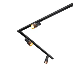 QAZQA Deckenstrahler|Aufbaustrahler*Modernes Schienensystem mit 5 Strahlern Schwarz mit Dunkelbronze 1-phasig - Iconic Kohua