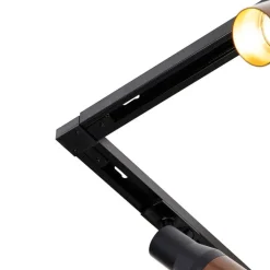 QAZQA Deckenstrahler|Aufbaustrahler*Modernes Schienensystem mit 5 Strahlern Schwarz mit Dunkelbronze 1-phasig - Iconic Kohua