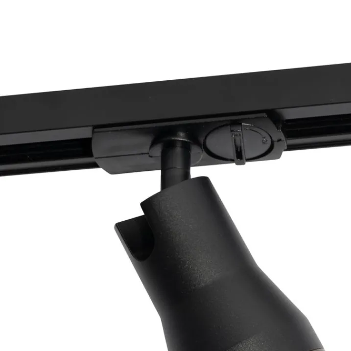 QAZQA Deckenstrahler|Aufbaustrahler*Modernes Schienensystem mit 5 Strahlern Schwarz mit Dunkelbronze 1-phasig - Iconic Kohua