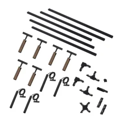 QAZQA Deckenstrahler|Aufbaustrahler*Modernes Schienensystem mit 6 Strahlern und 4 Pendelleuchten Dunkelbronze 1-phasig - Slimline Uzzy Keno