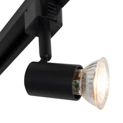 QAZQA Deckenstrahler|Aufbaustrahler*Modernes Schienensystem mit 5 Strahlern 1-phasig schwarz - Jeany