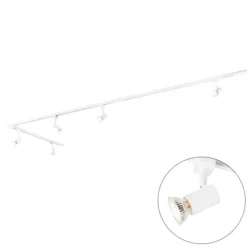 QAZQA Esszimmerlampen|Wohnzimmerlampen*Modernes Schienensystem mit 5 Strahlern 1-phasig weiß - Jeany