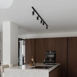 Kinder QAZQA Preisvorteil Auf Leuchtmittel|Smarte Glühbirnen*Modernes Schienensystem mit 5 Strahlern Schwarz 1-phasig - Iconic Jeana