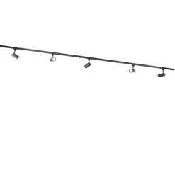 Kinder QAZQA Preisvorteil Auf Leuchtmittel|Smarte Glühbirnen*Modernes Schienensystem mit 5 Strahlern Schwarz 1-phasig - Iconic Jeana