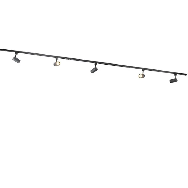 Kinder QAZQA Preisvorteil Auf Leuchtmittel|Smarte Glühbirnen*Modernes Schienensystem mit 5 Strahlern Schwarz 1-phasig - Iconic Jeana