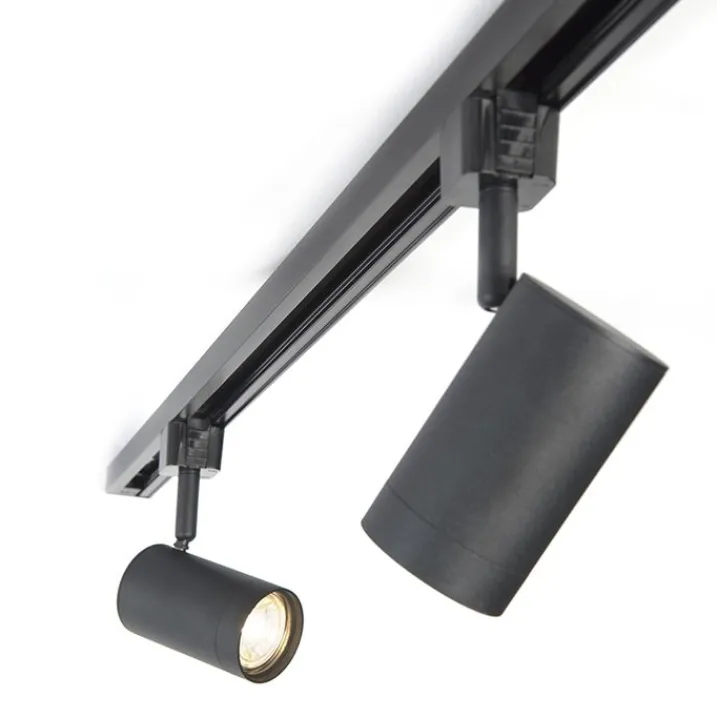 Kinder QAZQA Preisvorteil Auf Leuchtmittel|Smarte Glühbirnen*Modernes Schienensystem mit 5 Strahlern Schwarz 1-phasig - Iconic Jeana