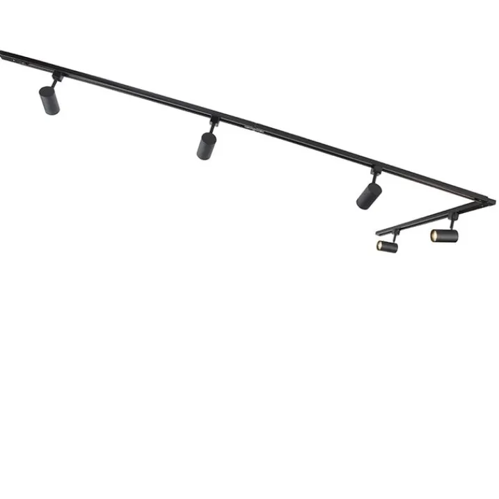 Kinder QAZQA Preisvorteil Auf Leuchtmittel|Smarte Glühbirnen*Modernes Schienensystem mit 5 Strahlern Schwarz 1-phasig - Iconic Jeana