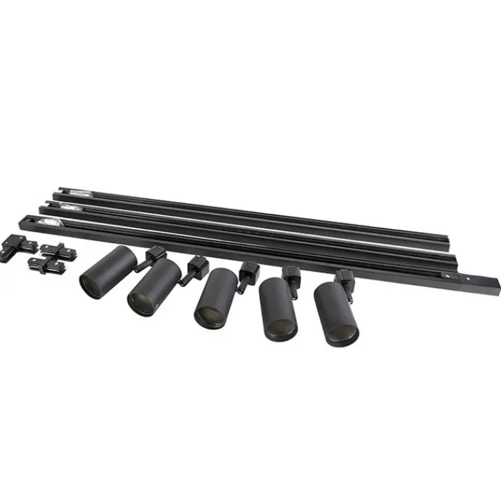 Kinder QAZQA Preisvorteil Auf Leuchtmittel|Smarte Glühbirnen*Modernes Schienensystem mit 5 Strahlern Schwarz 1-phasig - Iconic Jeana