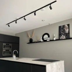 Kinder QAZQA Preisvorteil Auf Leuchtmittel|Smarte Glühbirnen*Modernes Schienensystem mit 5 Strahlern Schwarz 1-phasig - Iconic Jeana