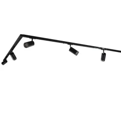 QAZQA Deckenstrahler|Aufbaustrahler*Modernes Schienensystem mit 5 schwarzen Rauchglas-Strahlern 1-phasig - Iconic Jeana