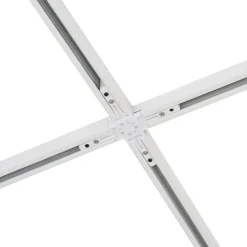 QAZQA Deckenstrahler|Aufbaustrahler*Modernes Schienensystem mit 6 Strahlern und 4 Pendelleuchten Beige und Weiß 1-phasig - Slimline Uzzy Keno