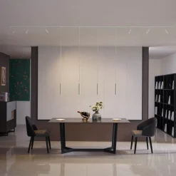 QAZQA Deckenstrahler|Aufbaustrahler*Modernes Schienensystem mit 6 Strahlern und 4 Pendelleuchten Beige und Weiß 1-phasig - Slimline Uzzy Keno