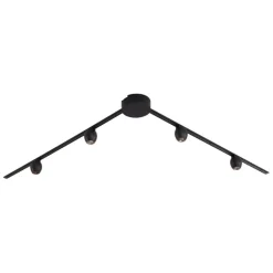 QAZQA Led-Strahler|Deckenstrahler*Modernes Schienensystem mit 4 schwarzen Strahlern 1-phasig - Magnetic Zagaye