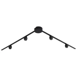 QAZQA Led-Strahler|Deckenstrahler*Modernes Schienensystem mit 4 schwarzen Strahlern 1-phasig - Magnetic Zagaye