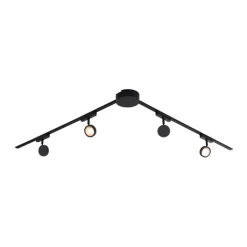 QAZQA Schlafzimmerlampen|Küchenlampen*Modernes Schienensystem mit 4 schwarzen Strahlern 1-phasig - Magnetic Lance