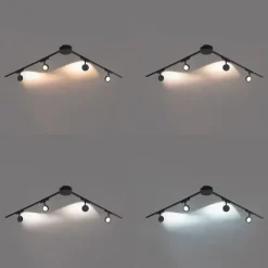 QAZQA Schlafzimmerlampen|Küchenlampen*Modernes Schienensystem mit 4 schwarzen Strahlern 1-phasig - Magnetic Lance