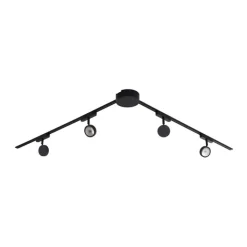 QAZQA Schlafzimmerlampen|Küchenlampen*Modernes Schienensystem mit 4 schwarzen Strahlern 1-phasig - Magnetic Lance