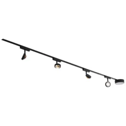 QAZQA Schlafzimmerlampen|Küchenlampen*Modernes Schienensystem mit 4 schwarzen Strahlern 1-phasig - Magnetic Lance