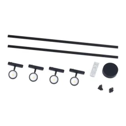 QAZQA Schlafzimmerlampen|Küchenlampen*Modernes Schienensystem mit 4 schwarzen Strahlern 1-phasig - Magnetic Lance