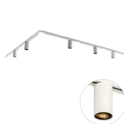QAZQA Deckenstrahler|Aufbaustrahler*Modernes Schienensystem mit 5 weißen Strahlern 1-phasig GU10 50mm - Iconic Ruby