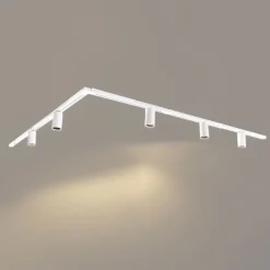 QAZQA Deckenstrahler|Aufbaustrahler*Modernes Schienensystem mit 5 weißen Strahlern 1-phasig GU10 50mm - Iconic Ruby