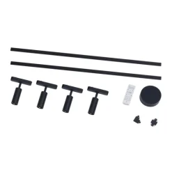 QAZQA Led-Strahler|Deckenstrahler*Modernes Schienensystem mit 4 schwarzen Strahlern 1-phasig - Magnetic Samson